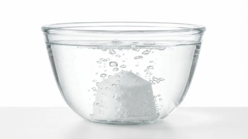 Breville water filter submerged in bowl of water for soaking