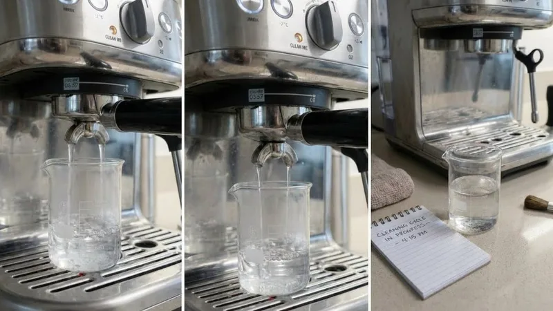 Three-stage rinse process showing progressively clearer water