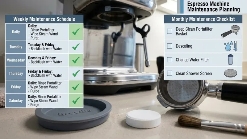Weekly and monthly maintenance schedule infographic