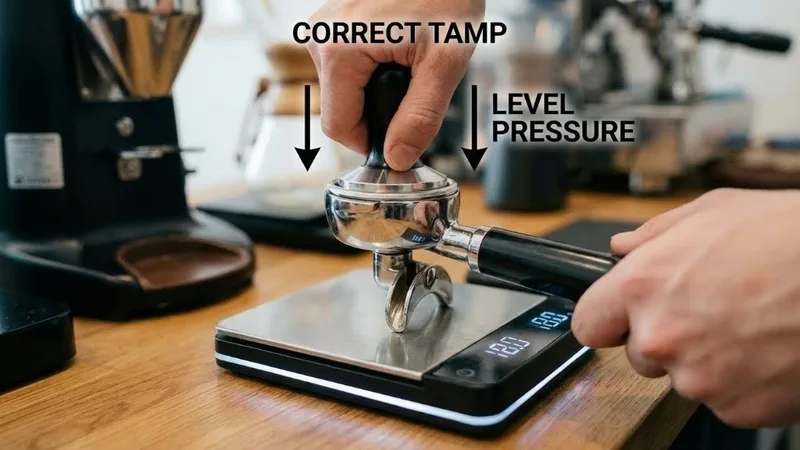 Correct tamping technique with level pressure arrows