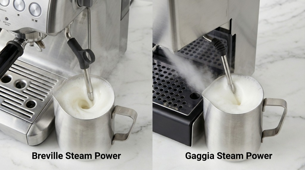 Breville vs Gaggia steam wand comparison