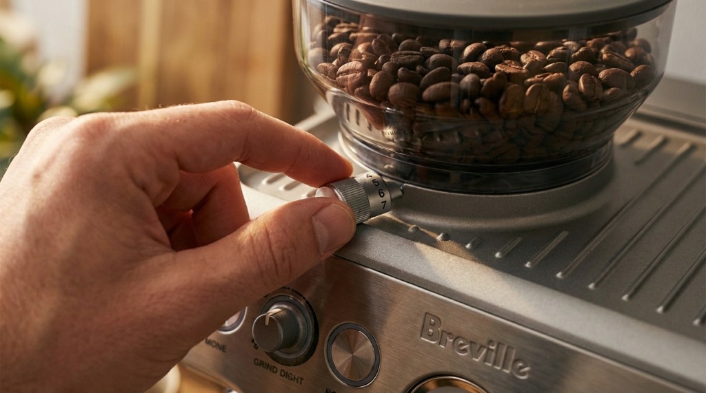 Adjusting grind setting on Breville