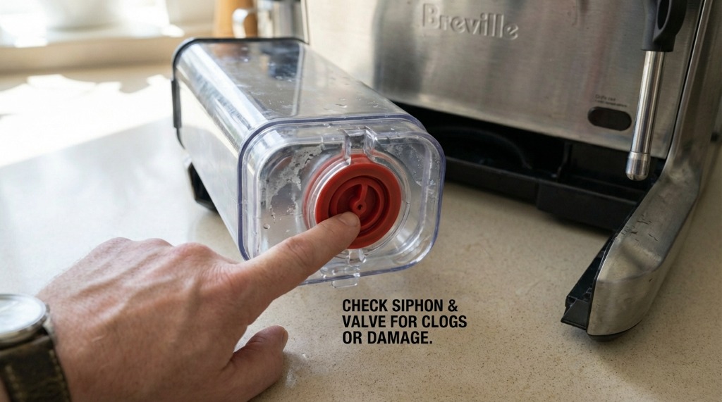 Checking the water tank valve for siphoning issues