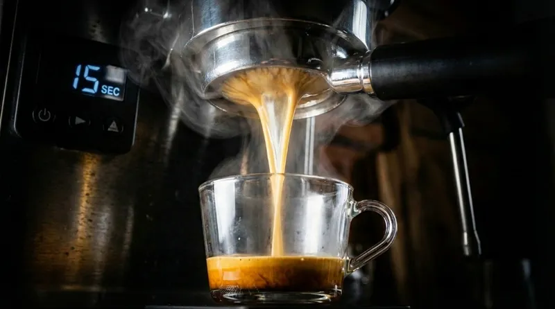 Fast under-extracted shot at 15 seconds