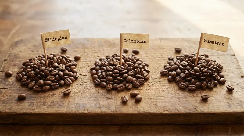 Different coffee bean origins
