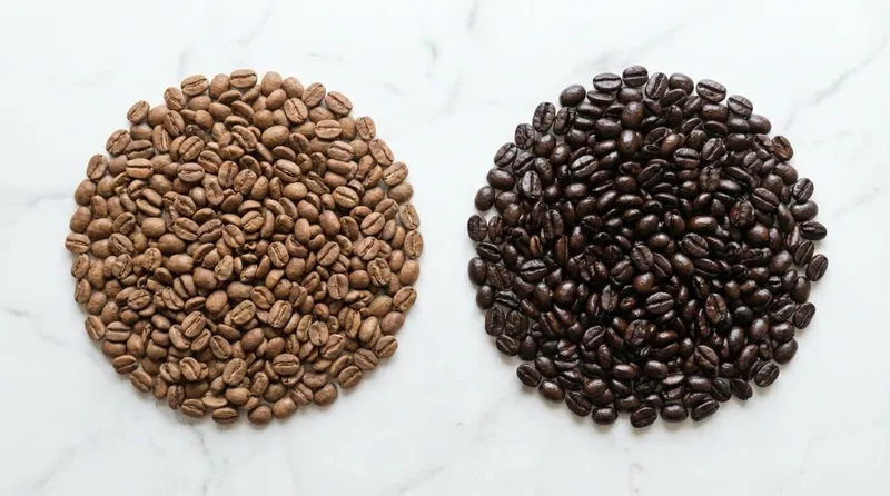Light vs dark roast coffee beans