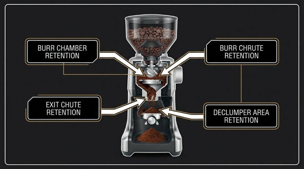 Breville Grinder Retention Locations Diagram