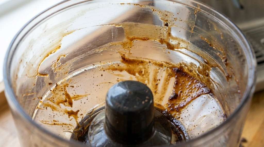 Coffee oil residue buildup inside dirty bean hopper