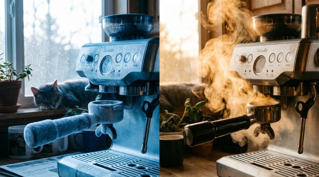 Breville Espresso Machine Cold vs Hot Portafilter Comparison