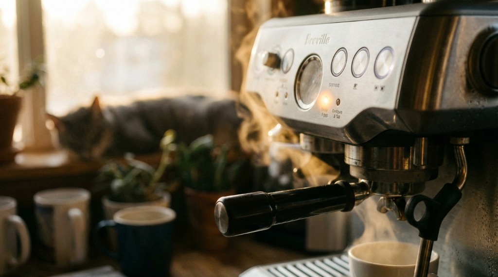 Breville Espresso Machine Ready Light Close-up